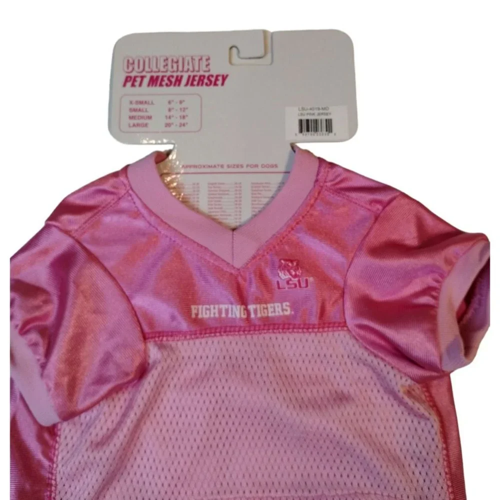NCAA Large Breed Dog Medium Pink Mesh Jersey Louisiana State University Tigers